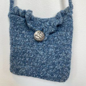 Handmade Light Blue Wool Purse